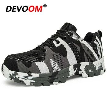 

2019 Men Outdoor Sport Hiking Shoes Breathable Steel Toe Cap Work Trekking Shoes Footwear Sneakers Men Rock Climbing Shoes EU 48
