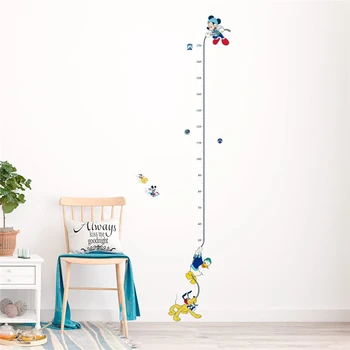 

disney mickey mouse pluto growth chart wall stickers for kids rooms home decor cartoon height measure wall decals pvc mural art