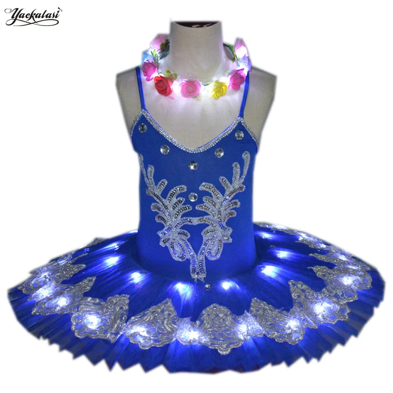 2020 Ballet Dress Leotard Professional Led Ballet Tutu Child Swan Lake Costume Belly Dress For Children Pancake For Dancewear