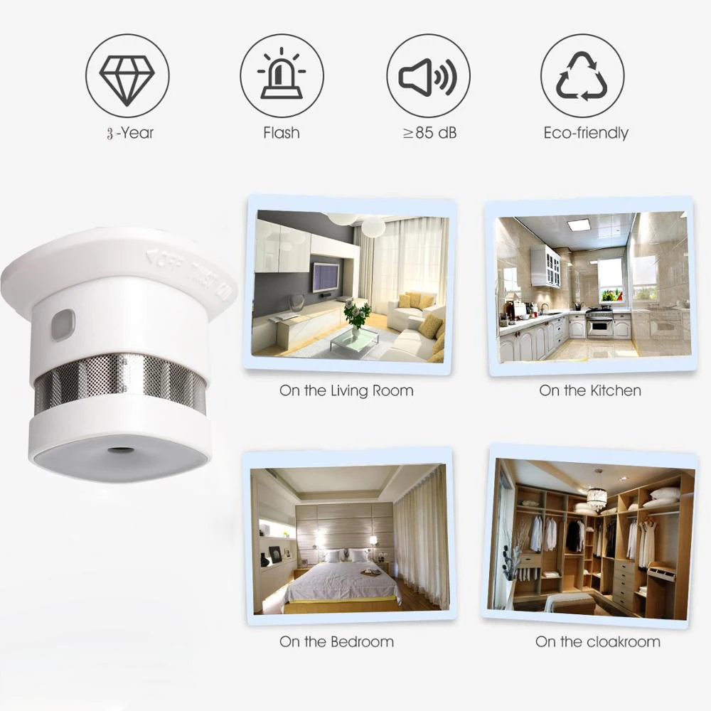 Z wave Plus датчик умный дом ЕС умный датчик дыма детекторы домашней автоматизации сигнализация