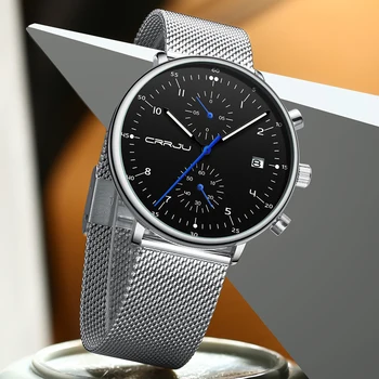 

Top CRRJU Brand Luxury Men Watch Business Fashion Quartz Mens Watches Waterproof Sports Men’s Wristwatch Clock Relogio Masculino