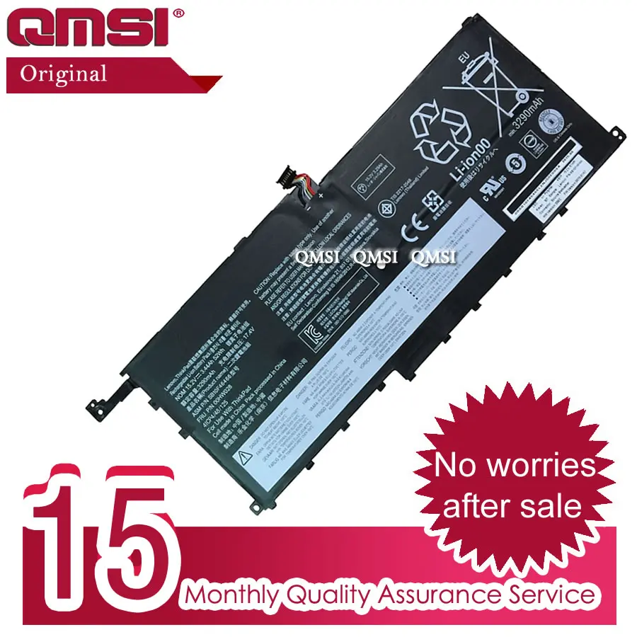 Оригинальный аккумулятор QMSI SB10F46467 SB10F46466 00HW029 00HW028 для ноутбука Lenovo ThinkPad X1 Carbon Gen 4