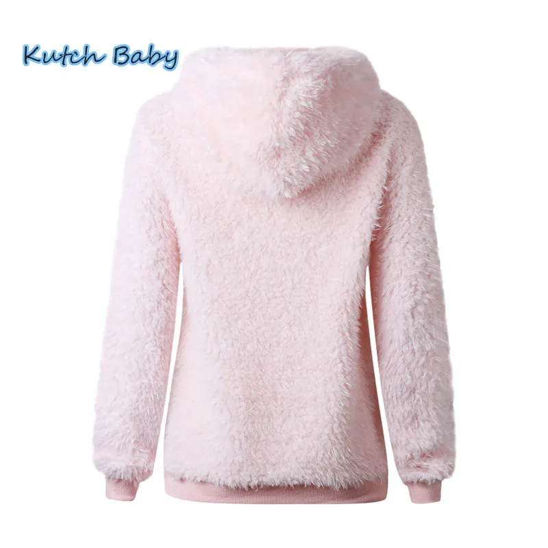 Kutch baby/Женская толстовка с искусственным мехом; осенне-зимний теплый меховой женский пуловер; плюшевый женский топ; Повседневная Толстовка с капюшоном