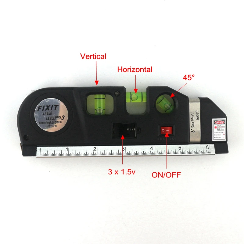 Лазерный уровень лента Метрическая Выравнивающая пузырьки линейка измерительный уровень лазер с горизонтальной вертикальной