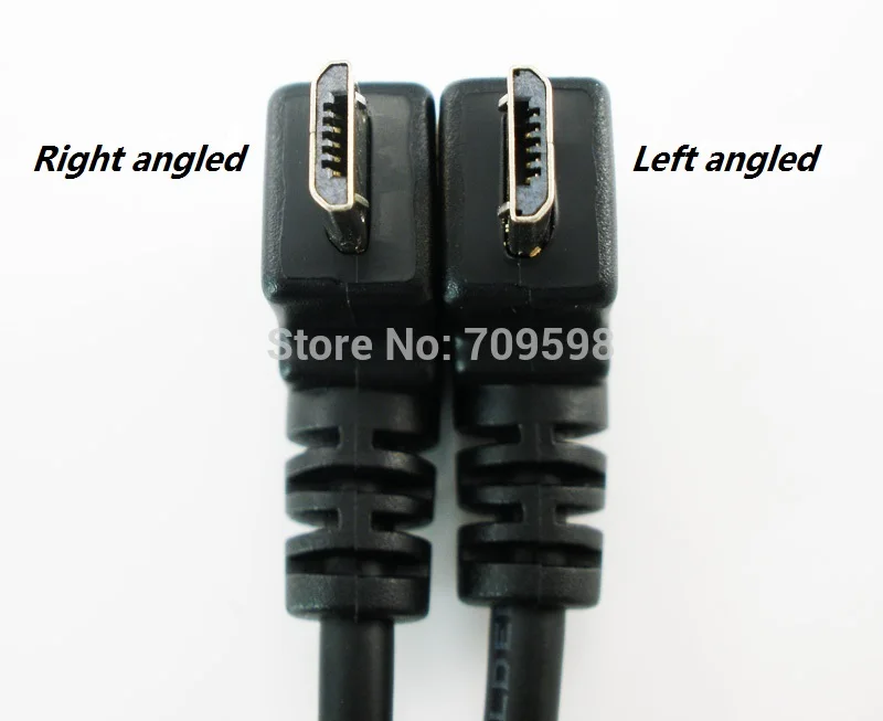 CableDeconn левый 90 градусов Угловой Micro USB B штекер USB A Мужской кабель для зарядки данных