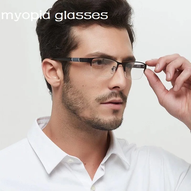 Мужские и женские очки для близорукости, квадратные очки в металлической оправе, 1-1,5-2-2,5-3-3,5-4-4,5, 2020