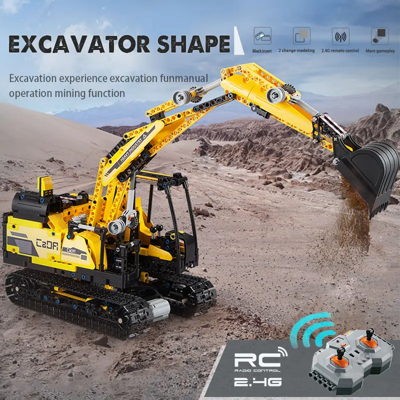 Cada 930PCS RC робот Megalithic умный строительный блок городской технический экскаватор на