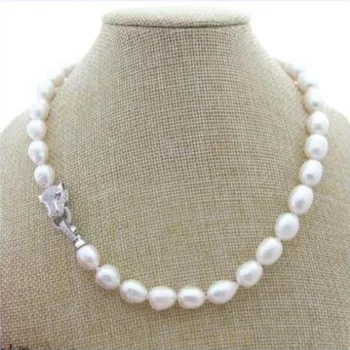 

NEW 10X12MM SOUTH SEA NATURAL WHITE PEARL NECKLACE LEOPARD HEAD CLASP18"