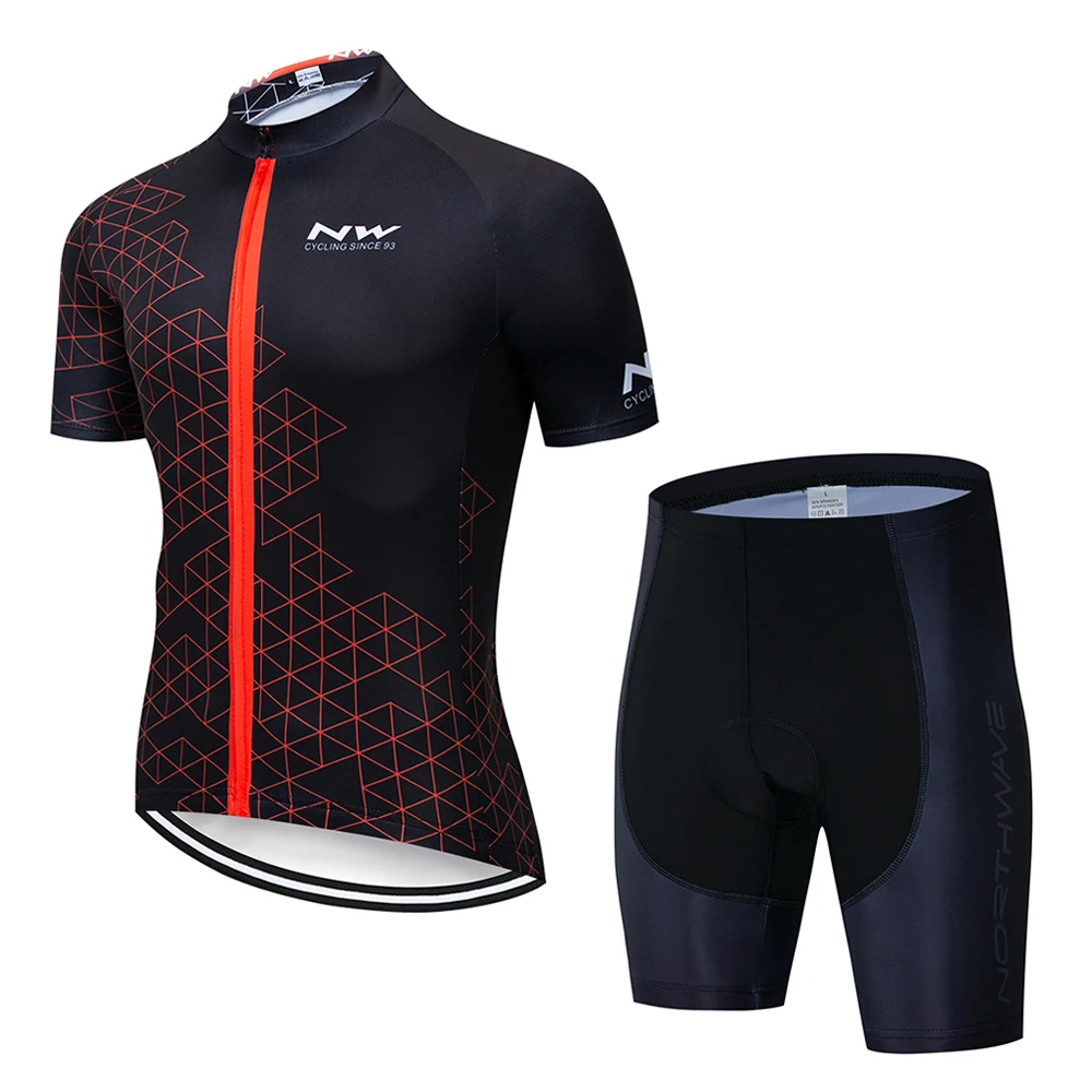 summer new NW cycling sports bike racing team suit men's short-sleeved outdoor equipment - Цвет: Traje de manga corta
