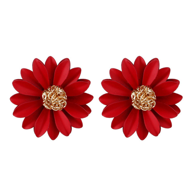 Cute Small Daisy Flowers Stud Earrings For Women Korean Sweet crystal Flower Earring Girls Fashion Elegant Jewelry