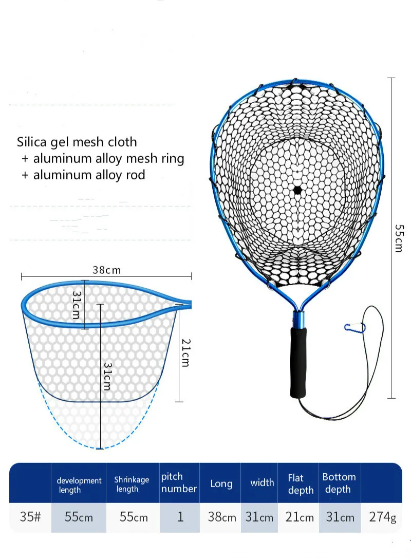 3 Sizes Nylon Fishing Nets Collapsible Fishing Tools Rhombus Mesh Hole  Depth Folding Nylon Landing Dip Net - Price history & Review, AliExpress  Seller - Gmarty Store