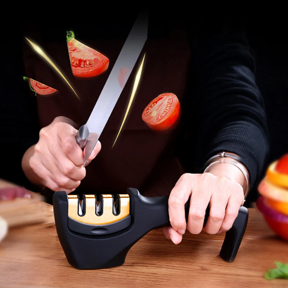 

Ceramic Rod Knife Sharpener Tungsten Steel Kitchen Sharpening Knives Stone Grinder Ceramic Whetstone Diamond with Silicone Mat