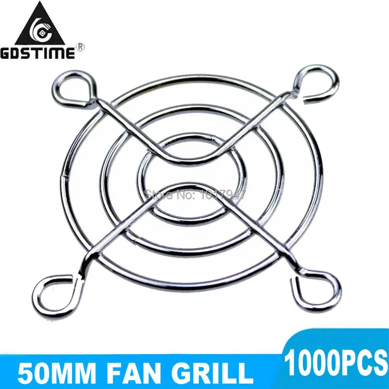 1000 PCS/LOT Gdstime PC DC Fan 5CM 50mm Silvery Metal Grill Finger Protector Guard Cover |