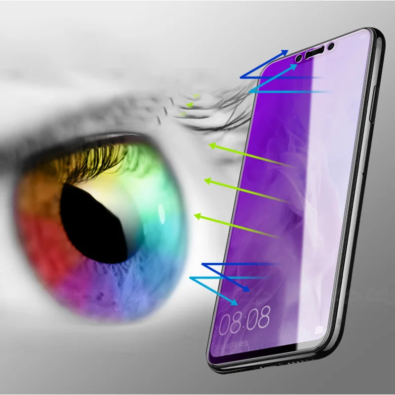 100 шт для huawei P30 P20 Lite Pro P Smart Plus mate 20X20 Lite Nova 5 5i Pro защита экрана из синего закаленного стекла