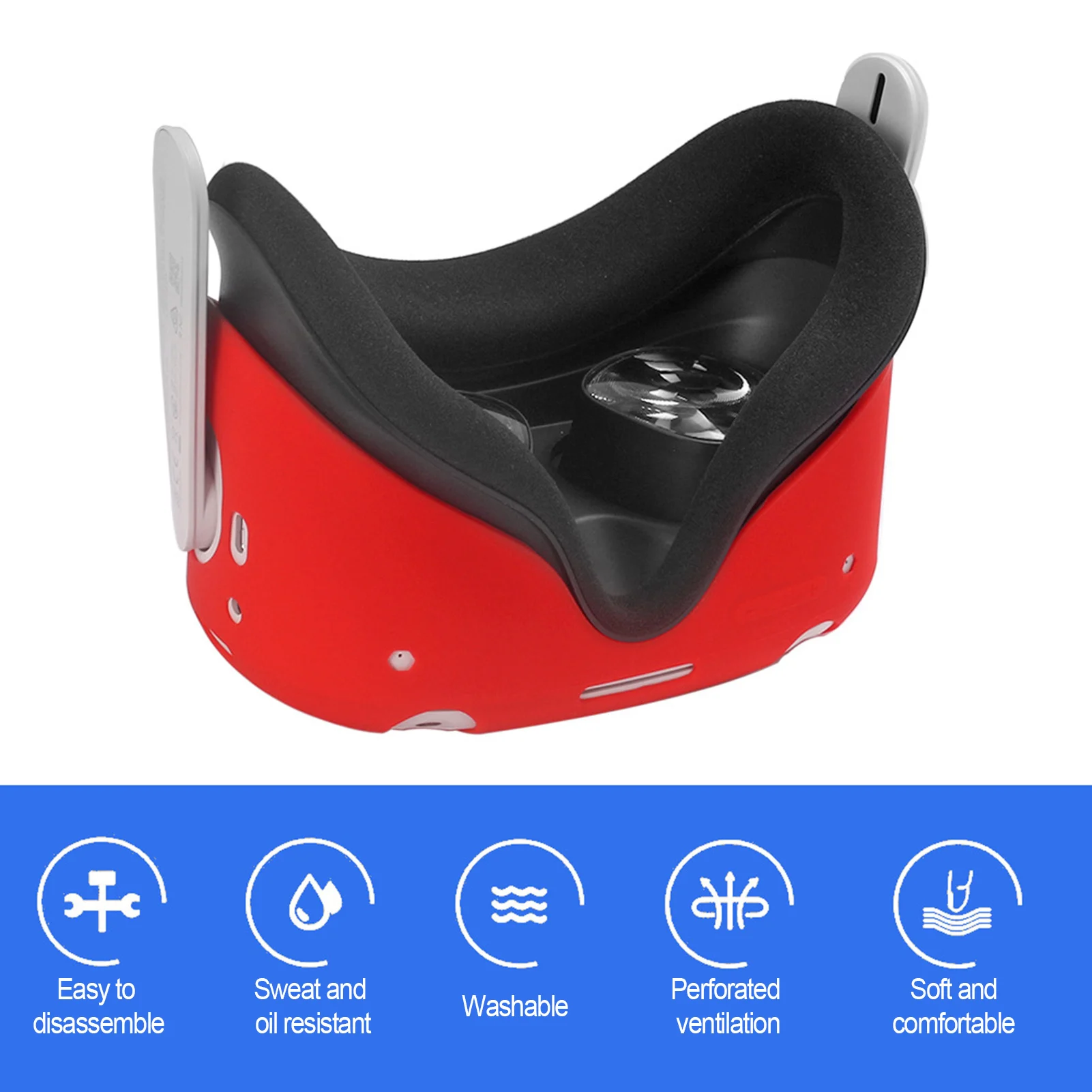 Correa de cabeza ajustable VR para Oculus Quest 2 VR, correa de casco, diadema, banda de fijación a presión reductora para accesorios de Vr Quest2