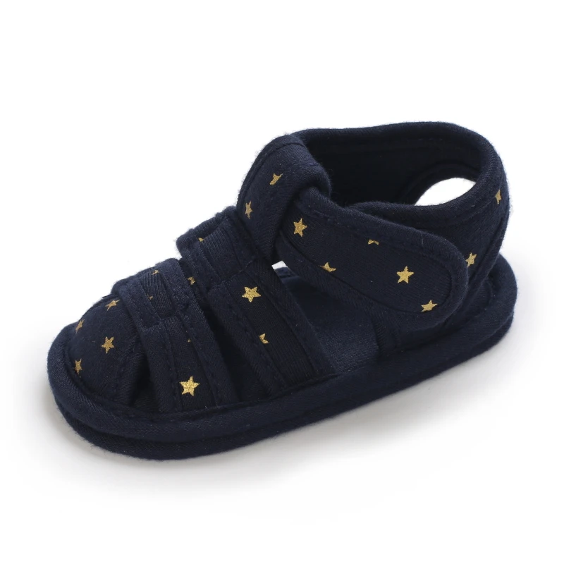 2021 NEW 0-18Months Kids Newborn Baby Boys Fashion Summer Soft Crib Shoes First Walker Anti Slip Sandals Shoes Soft Sole