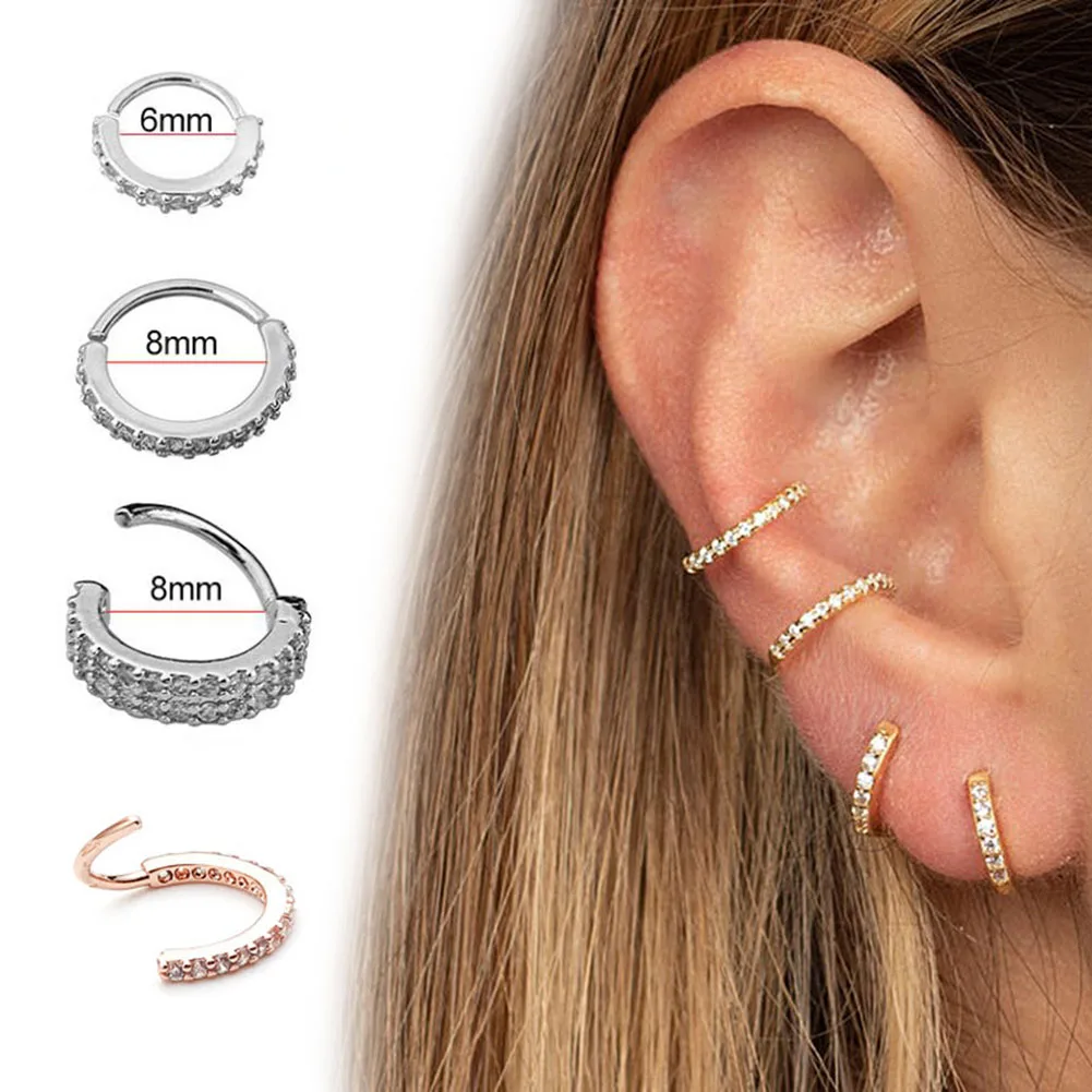 

Surgical Steel Hinged Segment Ring Nose Ring Nose Septum Clicker Ring Ear Tragus Cartilage Body Piercing Jewelry