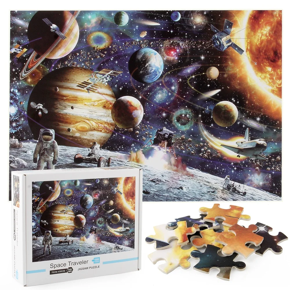 

Space Puzzle 1000 Piece Jigsaw Puzzle Kids Adult Planets in Space Jigsaw Puzzle wooden puzzle puzzles for adults