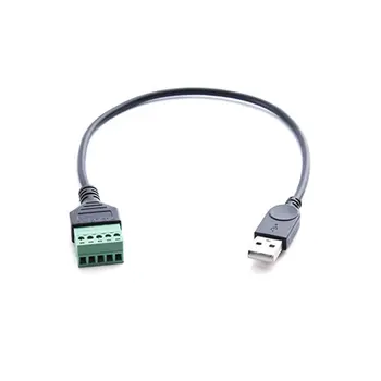 

1pcs 1FT Micro USB 5 Pin 2.0 Male to 5 Pin Screw with Shield Solderless Terminal Plug Adapter Connector Cable Lead 30cm