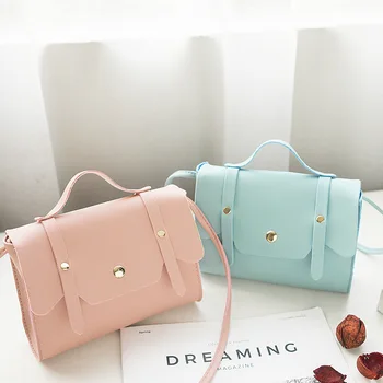 

2020 Spring Summer New Pu Bag Women's Simple Portable Cross-Body Fashion Shoulder Bag Korean Version Fashion Square Sling Bag