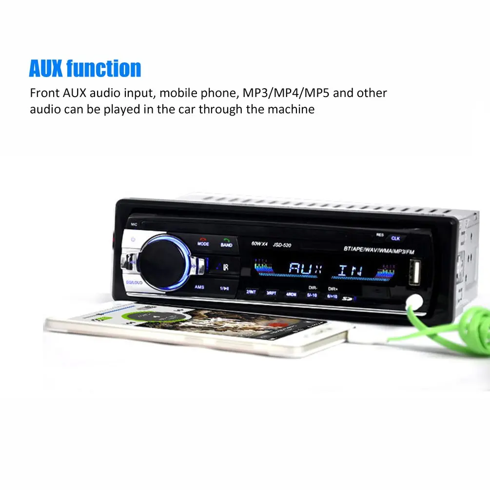 12 В Универсальный Автомобильный MP3 стерео FM AUX вход приемник SD USB радио плеер в