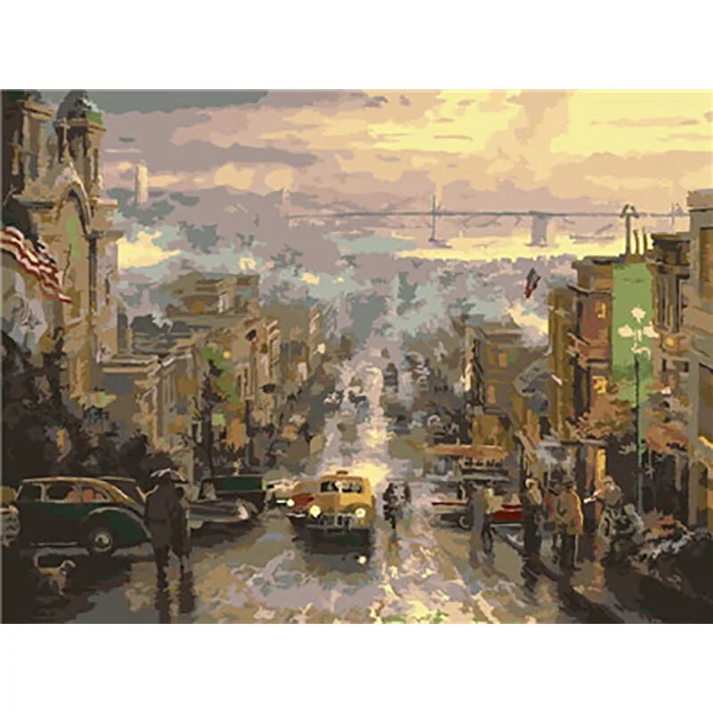 painting by numbers2 Пейзажная живопись по номерам Раскраска по номерам для взрослых Сделай Сам Раскраска по номерам масляная пронумерованная цифра картины pintura numerada - Цвет: painting by numbers2