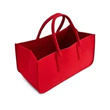 Felt Purse, Felt Storage Bag Large Capacity Casual Shopping Bag- Red