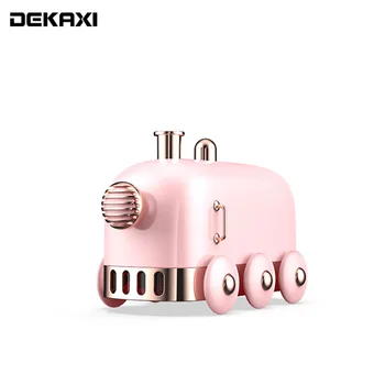 

DEKAXI 300ml Ultrasonic Humidifier Retro Mini Train USB Aroma Air Diffuser Essential Oil Mist Maker Fogger With Color LED Light