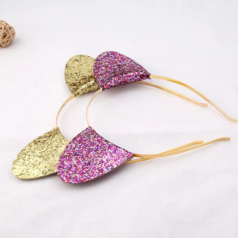 New Style Korean-style Shimmering Powder Sequin Headband Cute Cat Ears Headband Sell Meng Hair Accessories Women's Headdress Cus