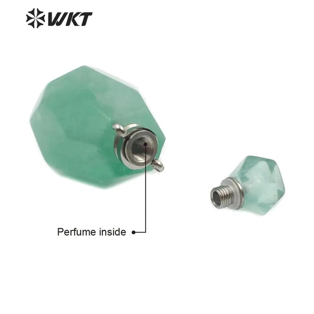 WT-P1480 Новинка! Подвеска в виде бутылочки парфюма кулон из натурального камня бутылка из камня с серебряный, гальванический крючок мода кулон ожерелье