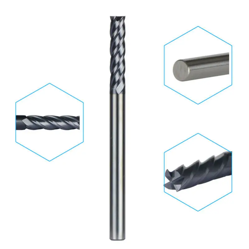 

5pcs Carbide End Mill Bits Cutting Diameter 8mm Shank Length 100mm CNC Milling Cutter Durable