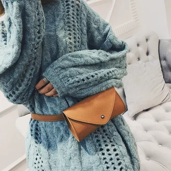 

Lightweight Messenger Bags Women Litchi Leather Phone Pouch Solid Fanny Waist Packs Chest Shoulder Bag for Vacation and Travel