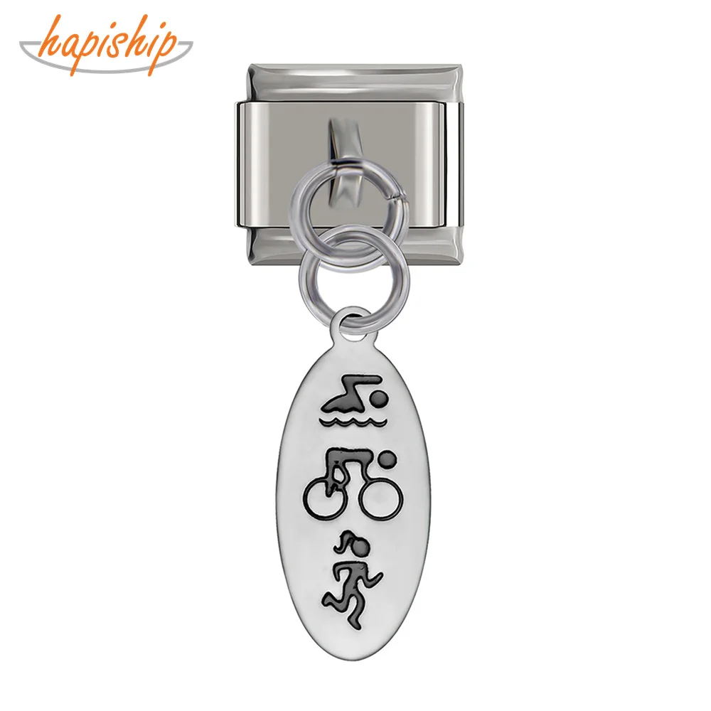 Hapiship 9mm Width Original Daisy Titanium Steel Motion Italian Charm Fit Bracelet Stainless Jewelry Making DJ069 | Украшения и