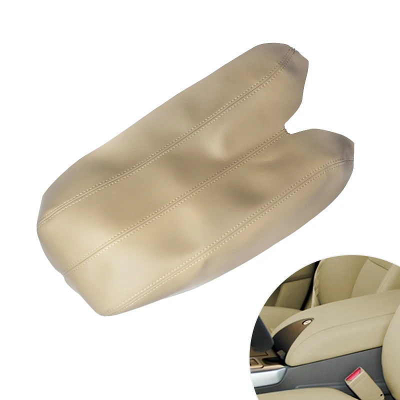 Beige Real Leather Car Center Armrest Storage Box Cover For Acura RDX 2007 2008