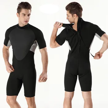 

Neoprene 3mm Diving Suit Man Short Sleeve Camo Wetsuit One Piece Spearfishing High elasticity Color Stitching Surf Diving Suit