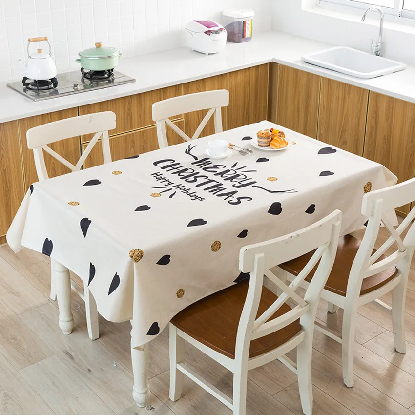  Geometric Tablecloths Modern Christmas Decor Dining Table Joyous Table Cover Home Furniture Dustpro