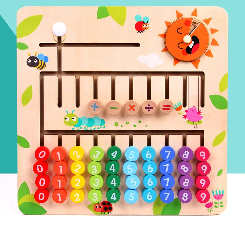 

Children Early Childhood Mathematics ENLIGHTEN Teaching Aids Kindergarten Addition And Subtraction with Numbers Find a Maze Cogn