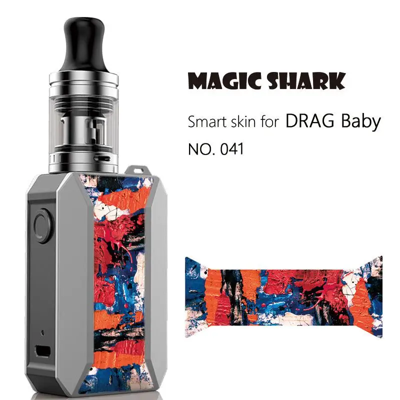Magic Shark леопардовый чехол с рисунком черепа, наклейка, пленка для Voopoo Drag Baby, комплект из трех предметов, не выцветает 032-041 - Цвет: 041