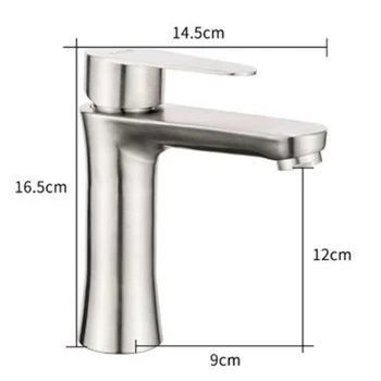 

1*Faucet Single Handle Design 304 Stainless Steel Basin Sink Faucet Tap Single Handle Hot&Cold Water Bathroom Accessories