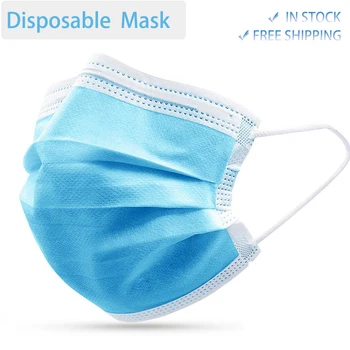 

Disposable Masks Dust Mask Mouth Cover Face Mask 3-layer Non-Woven Masks Face Mouth Mask PM2.5 Mask Facial Mouth Cover Mask