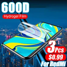 Película suave de hidrogel 600D 3 uds para Xiaomi Redmi Note 8 7 6 9 Pro Max 8T 9S Protector de pantalla Redmi 7A 8A película protectora no de vidrio(China)