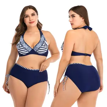 

2020 NewHigh Cut Two pieces Swimwear Sexy Female Bathing Suit New Thong Swimsuit Printed Bandage Plus Size Women Beachwear