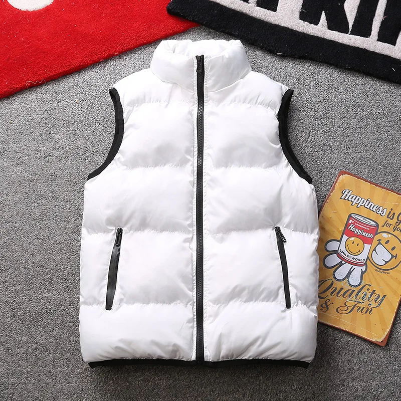

2018 New Style Autumn And Winter MEN'S Waistcoat down Cotton Warm Versitile Fashion Solid Color Casual Handsome Stand Collar Wai