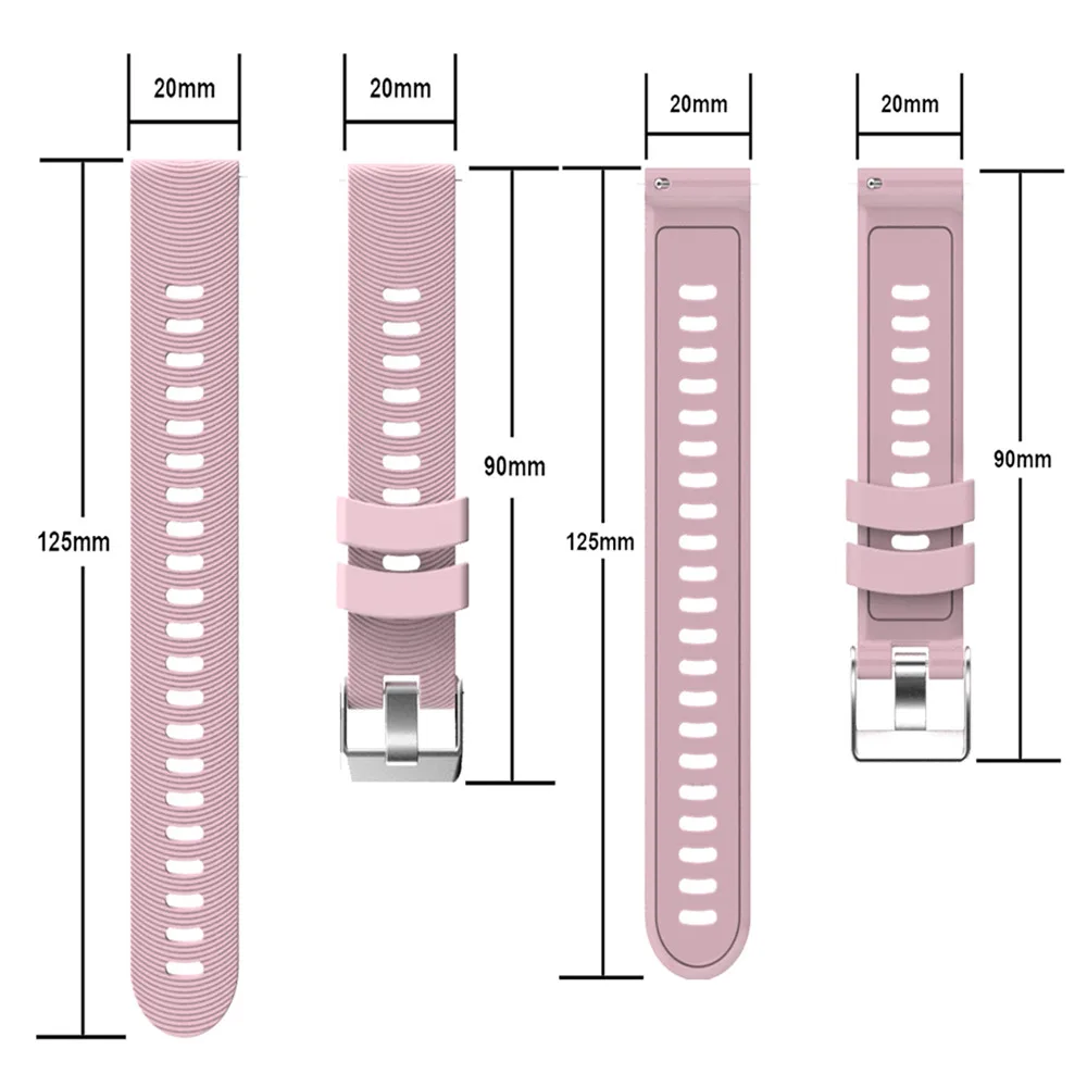 20 мм силиконовый ремешок для часов Garmin Vivoactive 3 HR Forerunner 245 645 для samsung Galaxy Watch Active gear S2 спортивный ремешок для часов