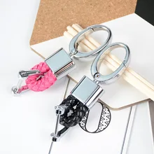 Креативный милый ручной кожаный канат большой брелок-голова Pu для мужчин и женщин автомобильный брелок для ключей логотип автомобиля подарок на заказ