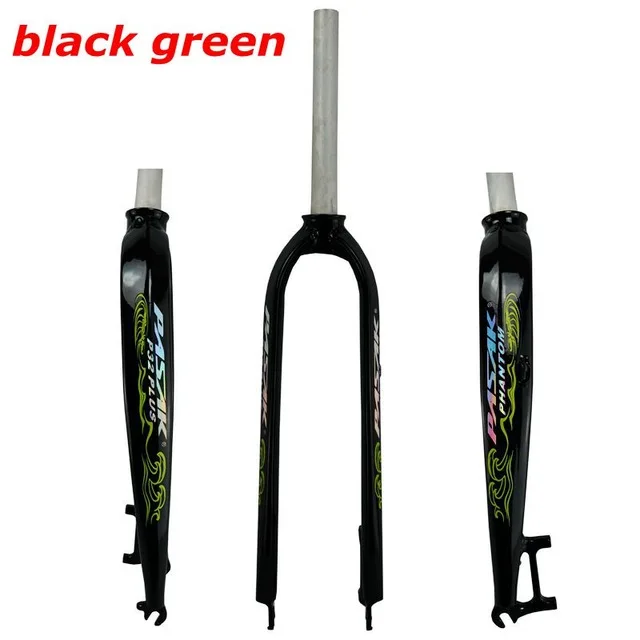Pasak 2" 27,5" 2" жесткая дисковая вилка MTB горный велосипед дисковые тормоза алюминиевая передняя вилка для велосипеда 1-1/8 700C диск для дорожного велосипеда вилка - Цвет: gloss black green