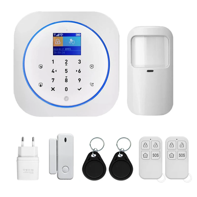 

Wireless 2G WiFi + GSM Smart Home House Office Security Burglar Alarm Systems Kit Graffiti app Burglar Surveillance Systems