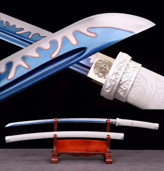 

Handmade Sturdy Japanese Samurai Katana Sword Very Sharp Blue Spring Steel Blade Saber Battle Ready Full Tang