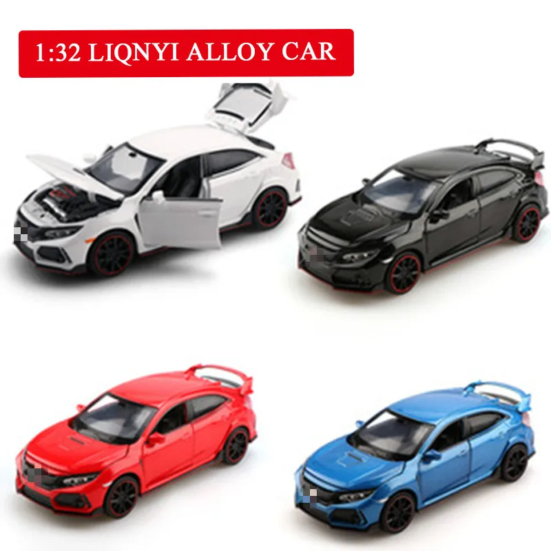 Сплав автомобиль 1:32 высокое моделирование Honda Civic Тип R модель сплав автомобиль звук и свет оттяните автомобиль игрушки для детей Подарки