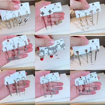 

30 Pairs/lot creative top quality women earrings jewelry fashion luxury zircon wedding earrings wholesale 201030-15